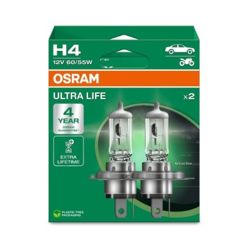 Set 2 Becuri 12V H4 Blister Osram Ultra Life
