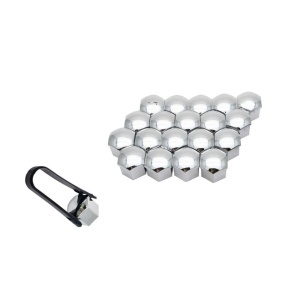 Set 20 Capace Prezoane 17 mm + Clește de Montare – Crom