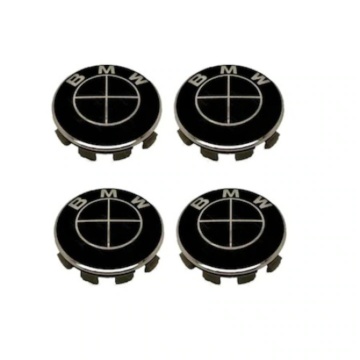 Set 4 Capace Centrale Jante compatibile BMW diametru 56mm model NEGRU