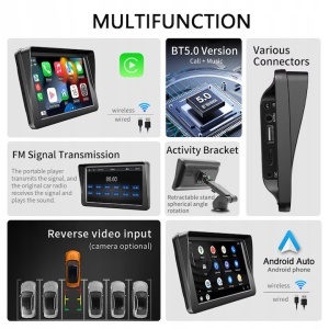 Sistem Multimedia Carplay si Android Auto, Ecran 7 Inch, Bluetooth, Mirror Link/Card TF/USB/AUX - Img 2