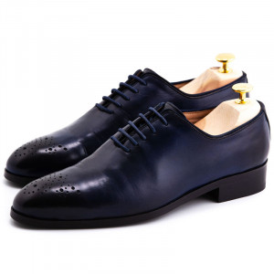 Pantofi barbatesti din piele bleumarin - Img 2