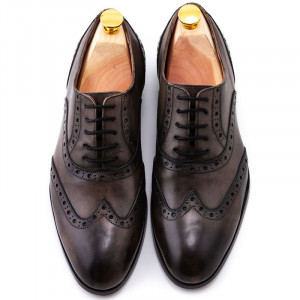 Pantofi barbat patina gri inchis - Img 1