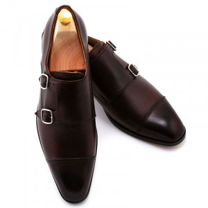 Pantofi barbati maro double monk - Img 1