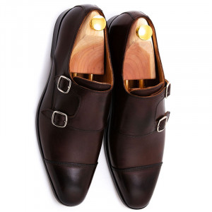Pantofi barbati maro double monk - Img 3