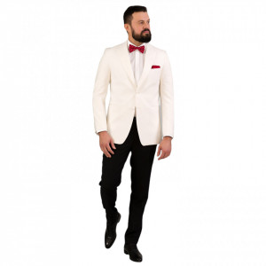 Costum ceremonie 2 piese cu smoching ivoire