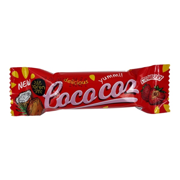 Baton de ciocolata cu cocos si capsuni Coco Coz 24 g, 24 buc
