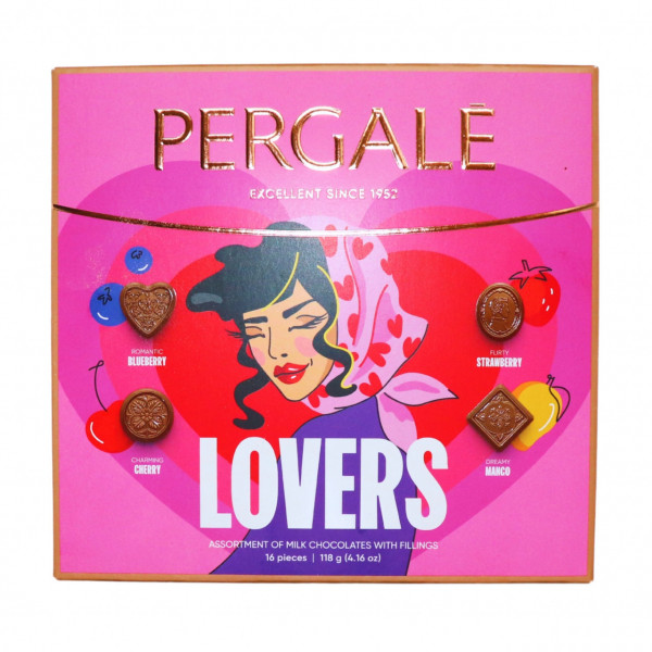 Bomboane de ciocolata cu lapte asortate Lovers Pergale 118 g