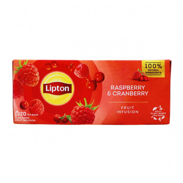 Ceai de zmeura si merisoare Lipton 20 plicuri, 32 g