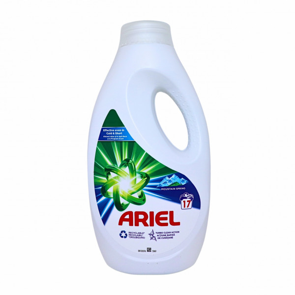 Detergent Ariel Mountain Spring lichid de rufe 850 ml, 17 spalari