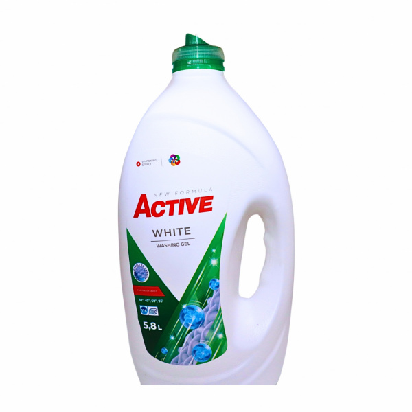 Detergent lichid Active White 5,8 L, 116 spalari