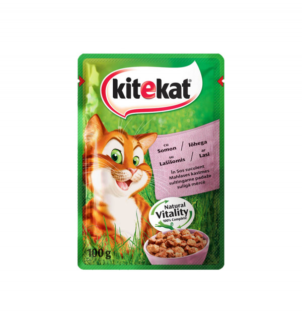 Mancare cu somon pentru pisici Kitekat 100 g