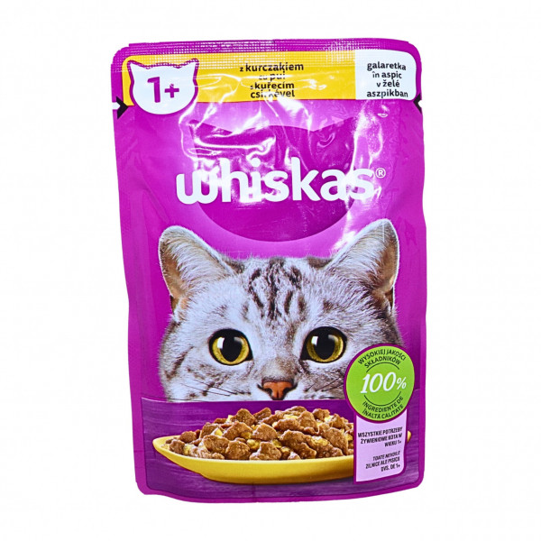 Mancare de pisici cu pui in aspic la plic Whiskas 85 g