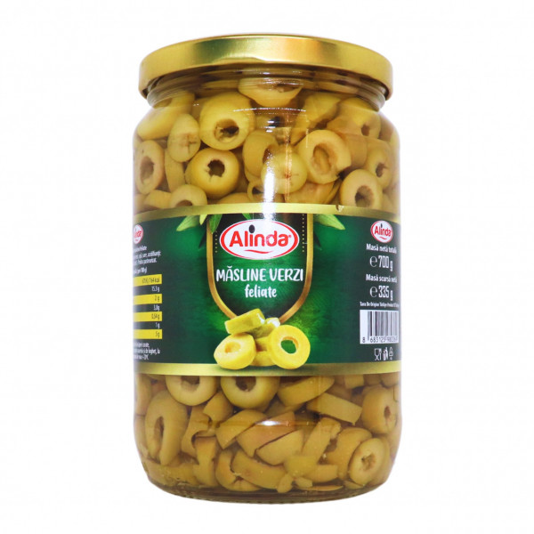 Masline verzi feliate rondele Alinda 700 g
