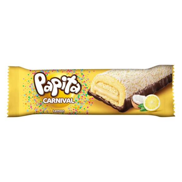 Prajitura cu crema de lamaie si cocos Papita Carnival, 36 g , 12 buc