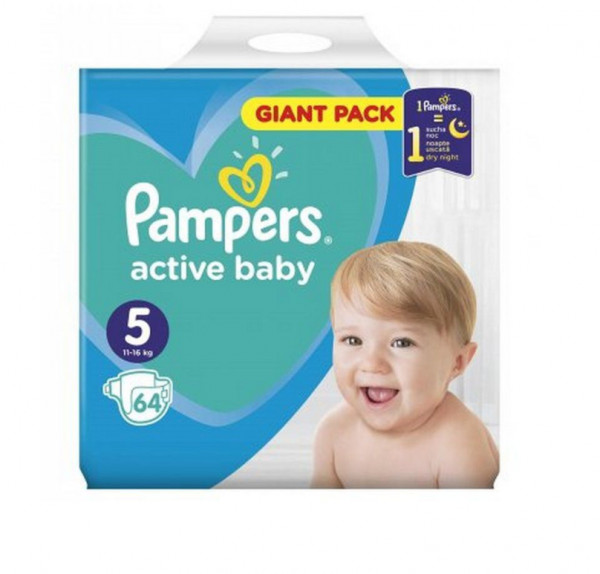Scutece copii Pampers Active Baby Nr 5, 11-16 kg, 64 buc