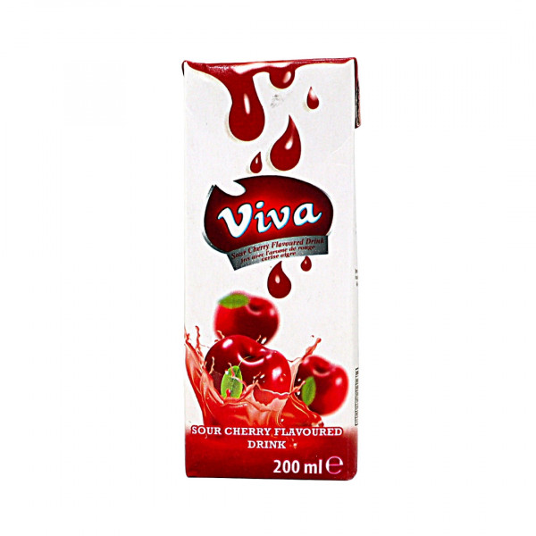 Suc de visine cu pai Viva 200 ml, 27 buc