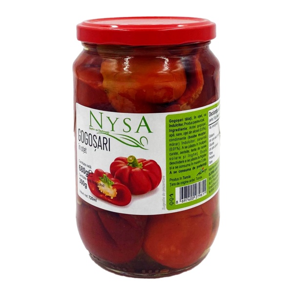 Gogosari taiati in otet Nysa, 720 ml