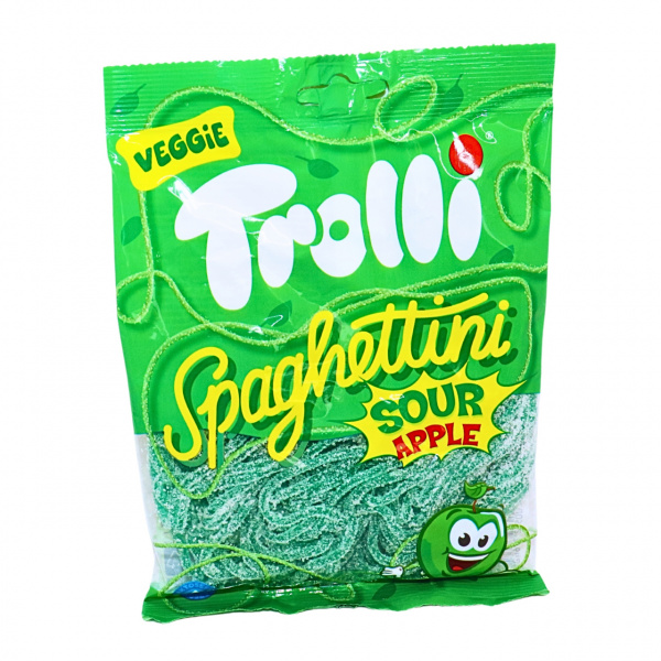 Jeleuri mere Trolli Spaghettini Sour Apple 100 g