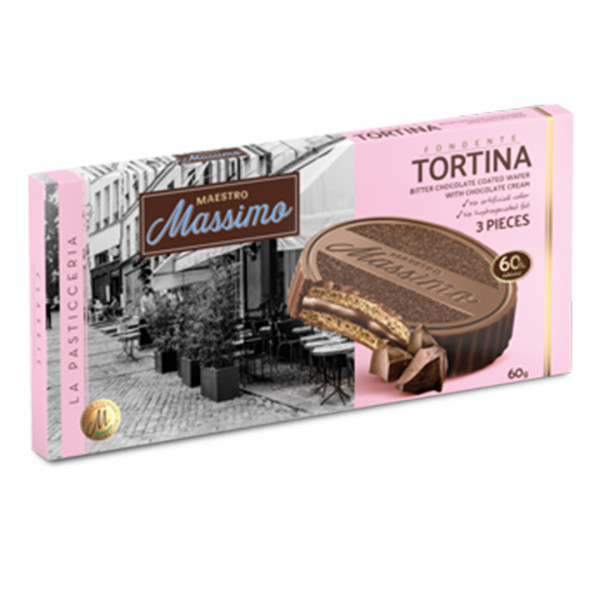 Napolitana cu ciocolata neagra Maestro Massimo 3 buc, 20 g
