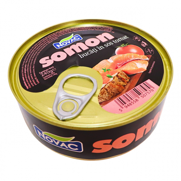 Somon bucati in sos tomat Novac 240 g