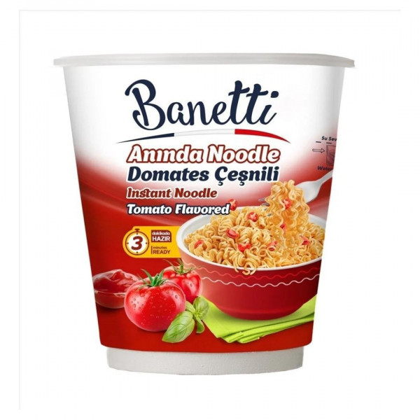 Supa la pahar instant noodle cu rosii Banetti 65 g