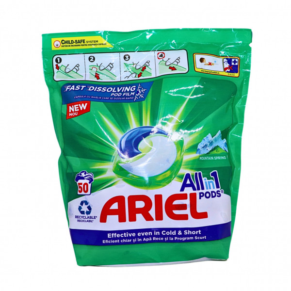 Detergent Ariel Mountain Spring 50 capsule, 1025 g