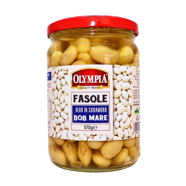 Fasole bob mare alba in saramura Olympia 570 g