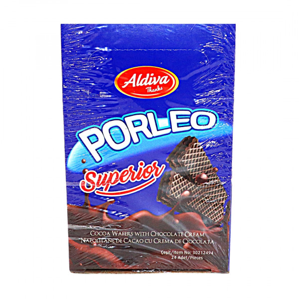Napolitane de cacao Porleo Superior 25 g, 24 buc