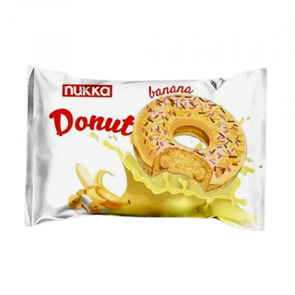 Prajitura gogoasa cu banane Donut Nukka 40 g, 24 buc