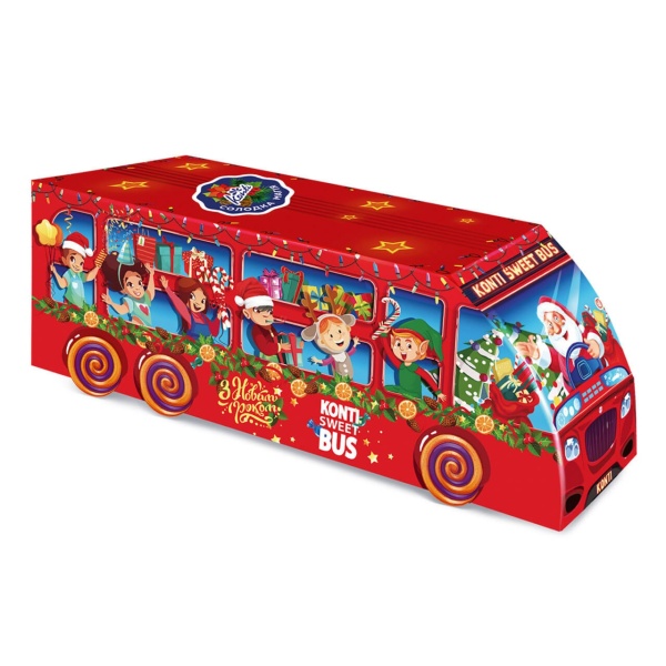 Set bomboane de Craciun Konti Autobuz de Sarbatoare, 619 g