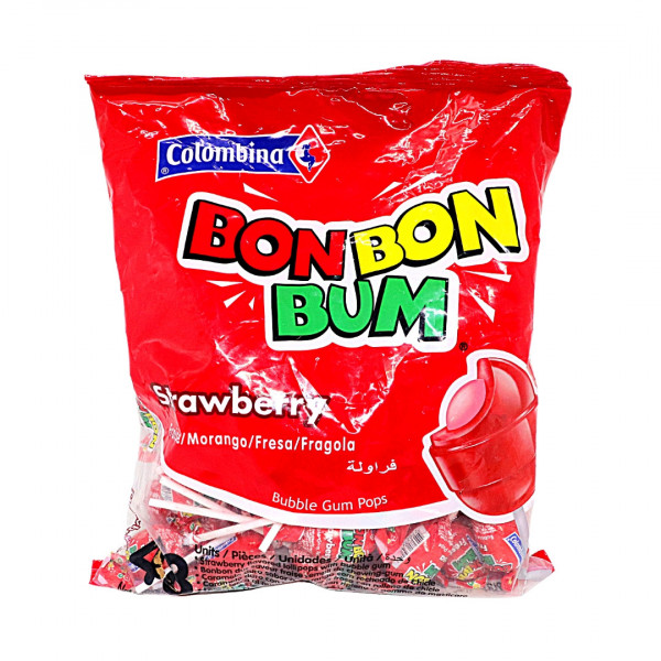 Acadele capsuni Bon Bon Bum 16 g, 48 buc