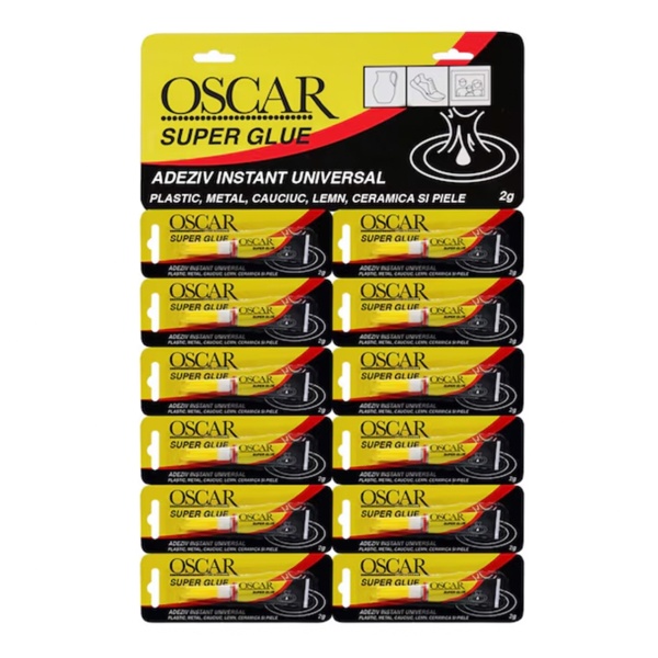 Adeziv Universal Oscar superglue 2 g, set 12 buc