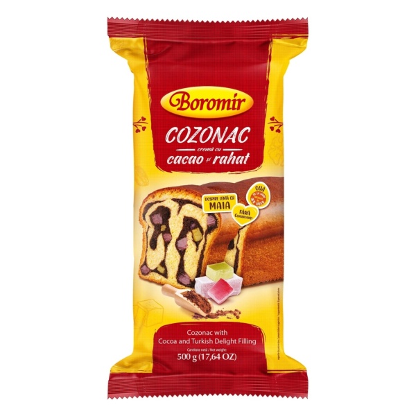 Cozonac Boromir cu cacao si rahat 500 g