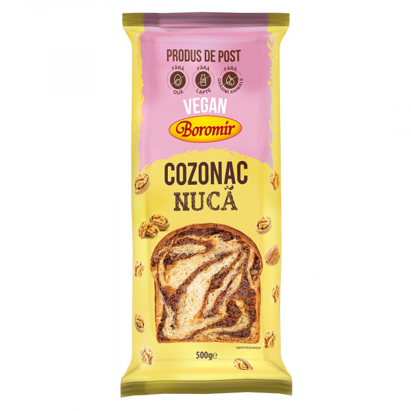 Cozonac vegan cu crema de nuca Boromir 500g