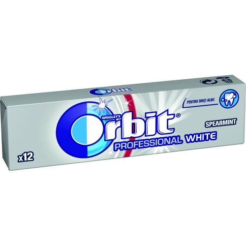 Guma de mestecat Orbit Professional White, 30 buc