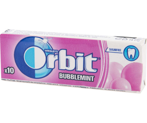 Guma de mestecat pastile Orbit Bubblemint 14 g, 30 buc