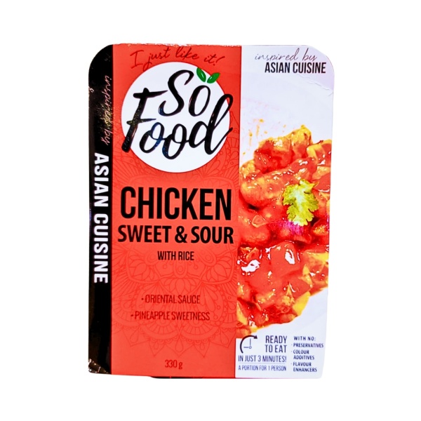 Mâncare de pui în sos dulce acrișor cu orez So Food 330 g: