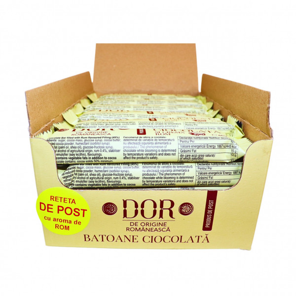 Batoane de ciocolata de post Dor 46 g, 30 buc