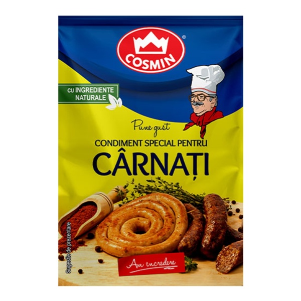Condiment special pentru carnati Cosmin 20 g, 35 buc