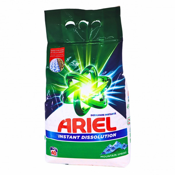 Detergent Ariel Mountain Spring pudra 3 kg, 40 spalari