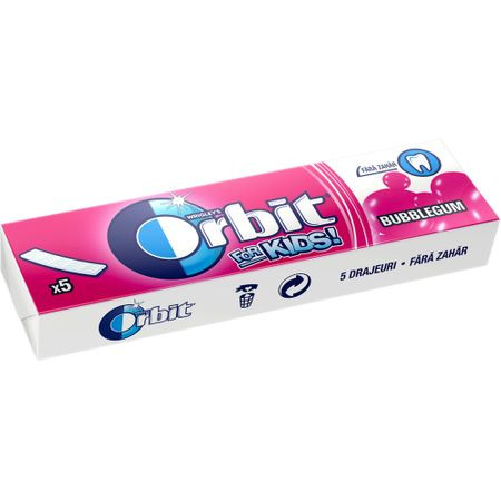 Guma de mestecat pentru copii Orbit Bubblegum, 20 buc