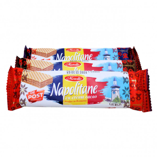 Napolitane cacao de post Morello 25 g, 36 buc