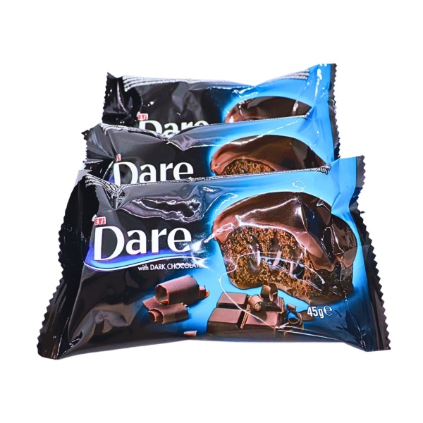 Prajituri cu ciocolata neagra Eti Dare Dark 45 g, 24 buc