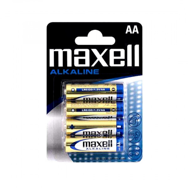 Baterii alcaline Maxell AA R6, 4 buc