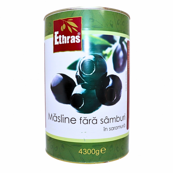 Masline negre fara samburi in saramura Ethras 2 kg