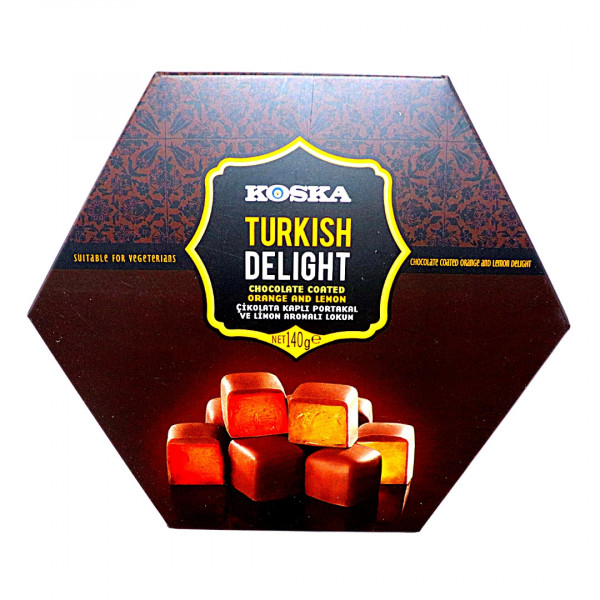 Rahat turcesc glazurat cu aroma de portocale si lamaie Koska 140 g