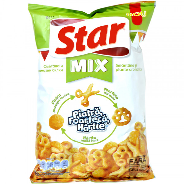 Snacks mix piatra, foarfeca, hartie Star 80 g
