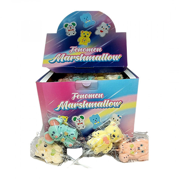 Acadele marshmallow cu diverse figurine 50 g, 24 buc