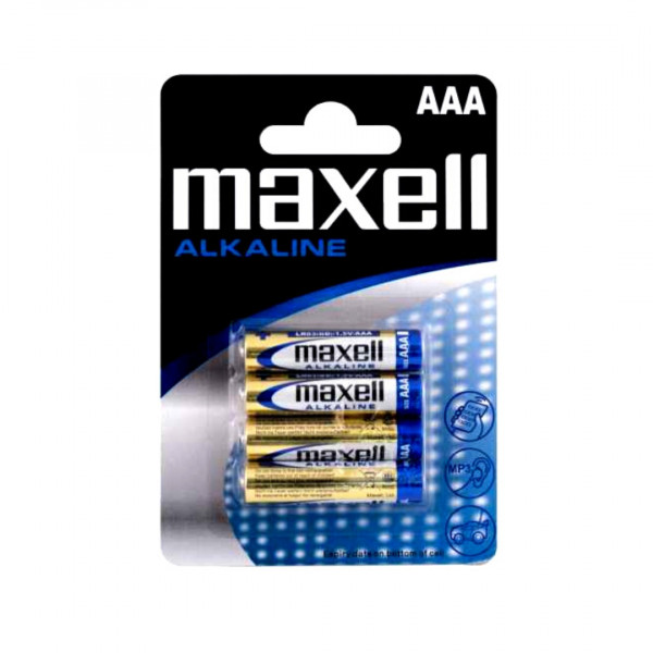 Baterii alcaline Maxell AAA R3, 4 buc