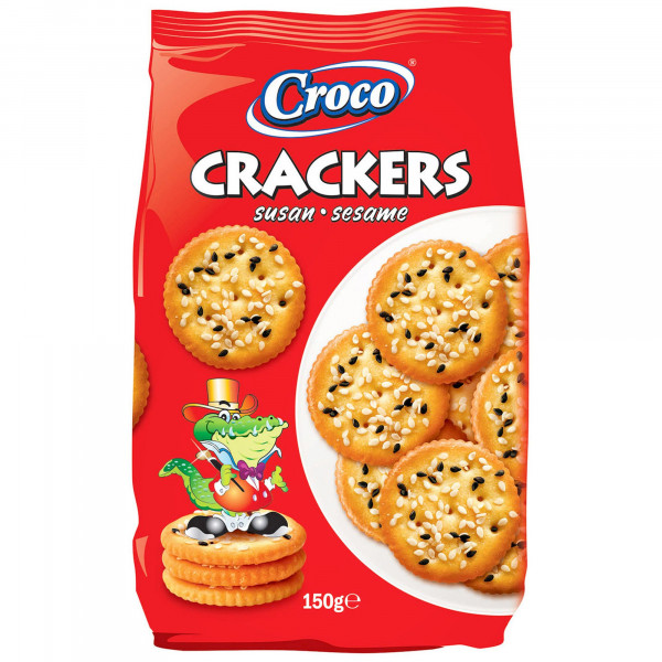 Biscuiti cu susan Croco Crackers 150 g, 12 buc